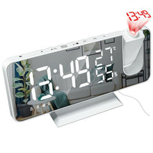 Load image into Gallery viewer, LED Digital Alarm Clock Projection Clock Radios Loud Ceiling Alarm Clock for Heavy Sleepers Snooze Dual Clock Bedside Dimmer with USB Charger Digital LED Clock FM Radio Table Electronic Desktop Clocks USB Wake Up FM Radio Time Projector Snooze Function

