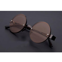 Load image into Gallery viewer, Classic Natural Crystal Glass Stone Reading Glasses Male High Definition Anti Fatigue Round Brown Reading Glasses Female Lightweight Thin Steel Frame With Compact Case For Daily Use
