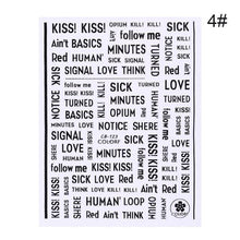 将图片加载到图库查看器，3D Nail Sticker Russian English Letter Sticker For Nails Foil Love Heart Design Accessories Fashion Manicures Sticker Decoration  Nail Art Stickers Water Transfer Nail Decals Full Wraps Gradient Acrylic Nail Kits for Women Manicure Decoration
