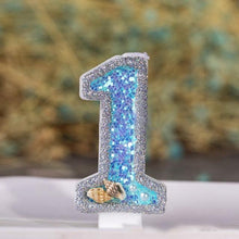 将图片加载到图库查看器，Blue Shell Glitter Number Birthday Candles Numeral Birthday Candles Cake Numeral Candles Number 0-9 Glitter Cake Topper Decoration for Birthday Wedding Anniversary Party Cake Toppers Birthday Wedding Digital Cakes Dessert Decor Birthday Decoration
