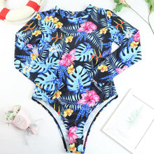 Load image into Gallery viewer, Surfing Swimsuit For Women Bikini Long Sleeve Swimwear Tiger Print Push Up Summer Bath Suit Two Piece Surfing Rash Guard Bikini Long Sleeve Swimsuit Set
