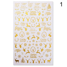 Load image into Gallery viewer, Gold Silver White Snowflakes 3D Nail Stickers Iridescent Self Adhesive Transfer Decals Manicures Art Decoration Slider  Nails Decals Sticker Hot Sexy Girl Tip Back Glue Decal Cool Lollipop Self Adhesive Acrylic Tips Tool Decoration
