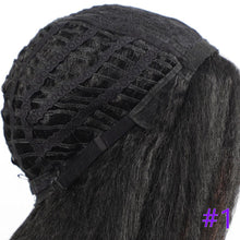 将图片加载到图库查看器，Long Kinky Straight Synthetic Wigs for Black Women Black Brown Blonde Ginger Red White Hair Afro Wigs Synthetic Hair  Wigs For Black Women Cosplay Wigs For Women
