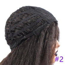 将图片加载到图库查看器，Long Kinky Straight Synthetic Wigs for Black Women Black Brown Blonde Ginger Red White Hair Afro Wigs Synthetic Hair  Wigs For Black Women Cosplay Wigs For Women
