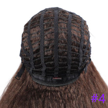 将图片加载到图库查看器，Long Kinky Straight Synthetic Wigs for Black Women Black Brown Blonde Ginger Red White Hair Afro Wigs Synthetic Hair  Wigs For Black Women Cosplay Wigs For Women
