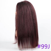 将图片加载到图库查看器，Long Kinky Straight Synthetic Wigs for Black Women Black Brown Blonde Ginger Red White Hair Afro Wigs Synthetic Hair  Wigs For Black Women Cosplay Wigs For Women

