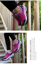 将图片加载到图库查看器，Women Running Air Cushion Athletic Sneakers Walking Breathable Sport Lace Up Hight Platform Casual Shoes Womens Mesh Sneakers Fashion Tennis Breathable Walking Gym Work Shoes
