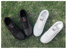 Load image into Gallery viewer, Elegant White Leather Mans Womens Sneakers Summer Lace-Up Trainers Gym Tennis Running Breathable High Quality Sport Women Mesh Wokrout Casual Slip On Flats Sneakers
