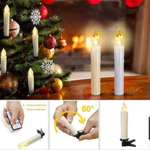Load image into Gallery viewer, LED Candles Light Flameless Remote Control For Home Dinner Party Christmas Tree Candle LED Flameless Taper Candles Flickering with Remote Timer Battery Operated Waterproof Christmas Tree Candles Warm White Window Candles  Decoration Lamp Light New Years
