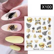 将图片加载到图库查看器，Egg Shell French Lines Water Decals Sticker Geometric Flowers Leaves Bubble Design Slider For Manicuring Nail Art Manicure Lips Nail Art Decorations Slider Nail Art Stickers Decals Nail Art Supplies Valentines Day 3D Self-Adhesive Nail Decorations
