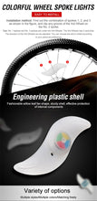 Load image into Gallery viewer, Bike Wheel Spokes Light 3 Lighting Mode LED Night Ride Waterproof Safety Warning Light Bicycle Colorful Lamp With Battery Waterproof LED Bicycle Spoke Lights Safety Flashing Lights For Bike
