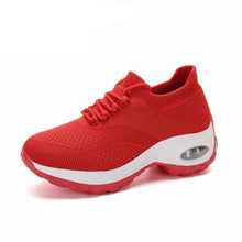 将图片加载到图库查看器，Women's Casual Chunky Sneakers Platform Walking Shoes Fashion Knited Casual Walking Shoes Sock Sneakers Slip On Mesh Air Cushion Comfortable Easy Shoes
