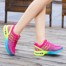 将图片加载到图库查看器，Fashion Women Lightweight Running Shoes Outdoor Sports Shoes Breathable Mesh Comfort Air Cushion Lace Up Sneakers Womans Athletic Sneakers Workout Running Shoes
