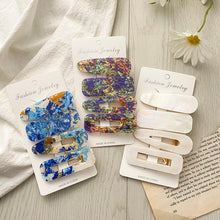 将图片加载到图库查看器，2PCS/Set Fashion WomenElegant Acrylic Geometric Hairpin Sweet Girl Hair Clip Marble Textured Barrettes Headband Gorgeous Hair Accessories For Women
