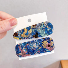 将图片加载到图库查看器，2PCS/Set Fashion WomenElegant Acrylic Geometric Hairpin Sweet Girl Hair Clip Marble Textured Barrettes Headband Gorgeous Hair Accessories For Women
