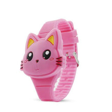 将图片加载到图库查看器，3D Kids Watches Cute Rabbit Cat LED Electronic Children Watch Boys and Girls Silicone Toy Wristwatches Girls Watch Digital Cute Shape LED Fashion Silicone Band Clamshell Design Wrist Watch
