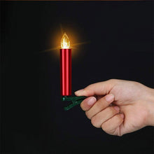将图片加载到图库查看器，Christmas Tree Clip LED Candle Waterproof LED Flameless Taper Ivory Floating Candles with Remote Timer and Dimmable, Ideal for Home Indoor Outdoor Christmas Trees Lamp Simulation Flame Light Warm Candle Family Party Birthday Party Decorated With Candles
