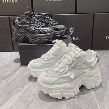 Load image into Gallery viewer, Modern Thick Platform Sneakers White Woman Vulcanize Shoes Luxury Tennis Sneakers Trainers Lace Up Fashion Comfortable Walking Footwear New Lightweight Sneakers
