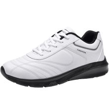 Load image into Gallery viewer, Autumn Mens Fashion White Sneakers Light Sport Shoes Black Leather Running Spring Winter Warm Soft Shoes Athletic Road Running Casual Lace Up Comfort Sports Fashion Sneakers
