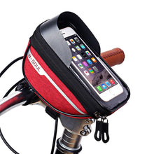 Load image into Gallery viewer, Cycling Bicycle Bike Head Tube Handlebar Cell Mobile Phone Bag Case Holder Screen Phone Mount Bags Case Bag Bicycle Bag Waterproof Bike Phone Mount Top Tube Bag Bike Phone Case Holder Accessories Cycling Pouch Compatible With Smartphones
