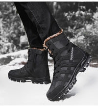 Load image into Gallery viewer, Mens Outdoor Sports Hiking Boots Wear Resisting Work Shoes Footwear Mountain Sport Mid-Cut Black Hiking Boots Outdoor Mountaineering Outdoor Winter Shoes
