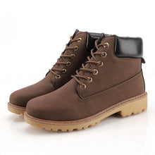 将图片加载到图库查看器，Winter Luxury Shoes Mens Flat Heel Boots Fashion Warm Ankle Boots Outdoor Warm Non Slip Fur Lined Ankle Boots Leather Winter Walking Shoes For Mens
