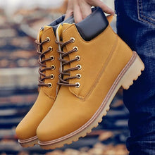 将图片加载到图库查看器，Winter Luxury Shoes Mens Flat Heel Boots Fashion Warm Ankle Boots Outdoor Warm Non Slip Fur Lined Ankle Boots Leather Winter Walking Shoes For Mens
