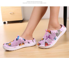 将图片加载到图库查看器，Womens Slip-On Quick Dry Water Clogs Shoes Beach Sandals Lightweight Breathable Bathroom Garden Clogs Shoes Summer Breathable Mesh Sandals Beach Footwear Anti-Slip Slippers Quick Drying Sandals
