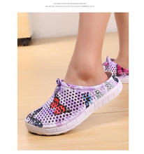 将图片加载到图库查看器，Womens Slip-On Quick Dry Water Clogs Shoes Beach Sandals Lightweight Breathable Bathroom Garden Clogs Shoes Summer Breathable Mesh Sandals Beach Footwear Anti-Slip Slippers Quick Drying Sandals

