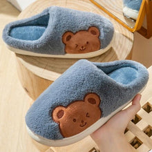 Load image into Gallery viewer, Women Winter Warm Fur Slippers Mens House Shoes Comfort Flat Heel Home Indoor Bedroom Warm Soft Cozy Fleece Lining House Slippers Memory Foam Slippers Winter Bedroom Shoes
