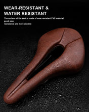 Load image into Gallery viewer, Bike Saddle Hollow Bicycle Cushion One-Piece PU Leather Soft Comfortable Seat For Men Women Road Mountain Cycling Saddles Bicycle Seat Waterproof Comfortable Road Bike Saddle Memory Foam Padded Replacement For Road Bikes
