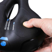 Load image into Gallery viewer, Unisex Soft Rubber Bike Saddle Dual Shock Absorbing Mountain Bicycle Cushion Pad Breathable Comfortable Bike Seat Cushion Bicycle Seat For Men Women With Dual Shock Absorbing Ball Memory Foam Waterproof Wide Bicycle Saddle Fit
