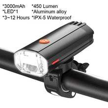 将图片加载到图库查看器，Waterproof Bike Light Set USB High/Low Beam Bicycle Lamp Headlight LED Cycling Flashlight Super Bright Bicycle Front Headlight 5 Light Modes Large Capacity Battery With Power Bank Function 1000 Lumen
