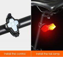 Load image into Gallery viewer, Rechargeable Bike Tail Light Turn Signals Wireless Remote Control Mountain Smart Bike Taillight Waterproof Bicycle Flashing Ultra Bright Bike Light USB LED Bicycle Rear Light Waterproof Light 5 Light Mode Headlights
