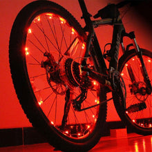 Load image into Gallery viewer, 20 LED Bike Cycling Rim Lights Wheel Spoke Light String Strip Lamps Waterproof Bicycle Light Decoration Accessories Waterproof LED Bike Spoke Lights For Adult Bike Beautiful Night Bike Decoration
