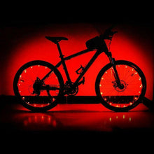 Load image into Gallery viewer, 20 LED Bike Cycling Rim Lights Wheel Spoke Light String Strip Lamps Waterproof Bicycle Light Decoration Accessories Waterproof LED Bike Spoke Lights For Adult Bike Beautiful Night Bike Decoration
