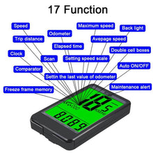 Load image into Gallery viewer, Cycling Wired Stopwatch Waterproof Bicycle Computer With LCD Digital Display Speedometer Wireless Wired Bike Computer Rainproof Speedometer Odometer Stopwatch For Cycling Accessories
