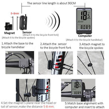 Load image into Gallery viewer, Cycling Wired Stopwatch Waterproof Bicycle Computer With LCD Digital Display Speedometer Wireless Wired Bike Computer Rainproof Speedometer Odometer Stopwatch For Cycling Accessories
