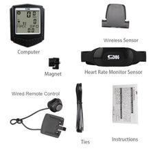 Load image into Gallery viewer, New Wireless Bicycle Computer Heart Rate Monitor Automatically Wake Up Backlit Speedometer Code Table Odometer Wireless Waterproof Cycle Bike Computer With LCD Display And Multi-Functions

