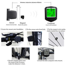 Load image into Gallery viewer, New Wireless Bicycle Computer Heart Rate Monitor Automatically Wake Up Backlit Speedometer Code Table Odometer Wireless Waterproof Cycle Bike Computer With LCD Display And Multi-Functions
