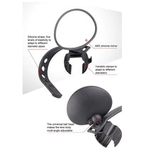 Load image into Gallery viewer, New Universal Bicycle Mirror Handlebar Rearview Mirror Rotate Wide-Angle Road Bike Cycling Accessories Rotatable Rear View Mirrors Handlebar Mounted Glass Mirror Universal Rearview Mirror For Mountain Bike And Road Bike
