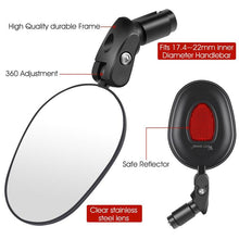 Load image into Gallery viewer, Bicycle Rearview Mirror Rotation Adjustable Rear View Road Wide Range Back Bicycle Handlebar Mirror HD Wide Angle Bicycle Rear View Mirrors Adjustable Rotation Handlebar Convex Mirror For Bike Cycling
