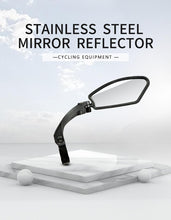 Load image into Gallery viewer, Bike Wide Range Back Sight Reflector Bike Mirror Bicycle Handlebar Rear View Mirror Bike Rear view Mirror Left With Light Reflector Safer No-Shock Bicycle Mirror Rearview Mirror Universal For Bike Bicycle
