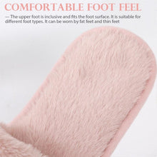 Load image into Gallery viewer, Warm Fluffy Slippers Women Faux Fur Slipper Indoor Floor Slides Flat Soft Furry House Warm Comfortable Fuzzy Furry Bedroom Slippers Indoor Cozy Memory Foam Anti-Slip Flip Flops
