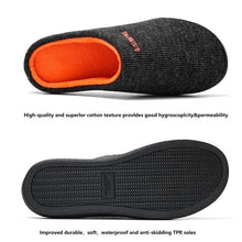 Load image into Gallery viewer, Men's Cotton Fabric Slippers Indoor Non-Slip Home Fur Couple Flat  Men Winter Slipper Cotton Memory Foam Slippers Comfort Knitted Cotton-blend Closed Toe House Indoor Outdoor Shoes
