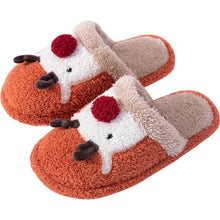 Load image into Gallery viewer, Cotton Slippers Winter Cute Couple Soft Bottom Indoor Non-slip Home Furry Shoes Christmas Deer Slippers Plush Fluffy Memory Foam Slip On House Slippers Cozy Warm Winter House Shoes Soft Comfy Anti-Skid Slippers
