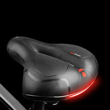 Load image into Gallery viewer, Breathable Leather Bicycle Saddle Cushion Comfortable Anti Slip And Weat Road Bike Sponge Filled Shockproof Bike Seat For Men Women Memory Foam Soft Bicycle Seats Cushion Dual Shock Absorbing Wide Bicycle Seat Replacement For Mountain Bike Road Bike
