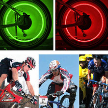 将图片加载到图库查看器，2PCS Bicycle Valve Lights Wheel Spokes Tire LED Light Tire Valve Caps Cycling Lantern Lamp Bike Accessory LED Bike Wheel Light Tire Valve Cap Neon Lamp Shockproof For Front And Rear Wheel Flashing Lamp Glow In The Dark Cool Accessories
