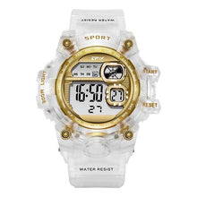 将图片加载到图库查看器，Digital Watches For Women School Girl Student  Transparent Color Water Resistent Silicone Strap Stopwatch Alarm Countdown Dual Time Ultra Super Wide-Angle Display Digital Wrist Watches For Men Women
