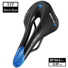 将图片加载到图库查看器，Ultra Light Comfortable Bicycle Saddle Mountain Road Bike Seat Soft Leather Hollow Breathable Cushion Seat Ergonomics Design Breathable Suspension Gel Bike Saddle Cushion For Mountain Bike Road Bike

